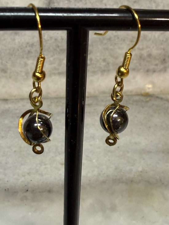 Jewelry - Gold-Tone Hematite Drop Earrings - Women Jewelry